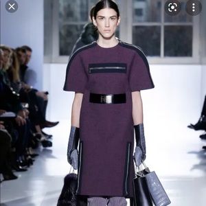 Runway BALENCIAGA oversized zipper wool dress
